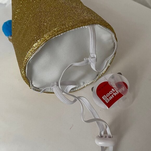 Pet Dog Cat Gold Crown with Pom Poms Party Hat - Picture 7 of 9